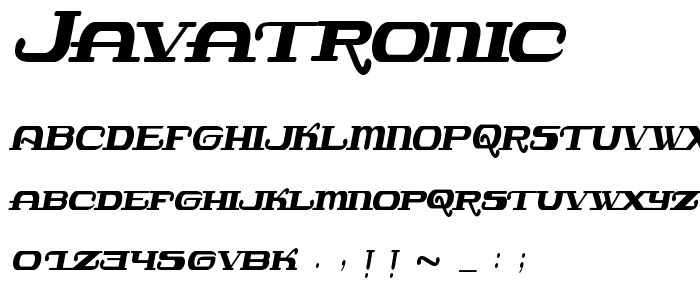 Javatronic font