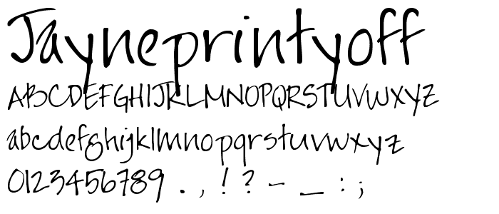 JaynePrintYOFF font