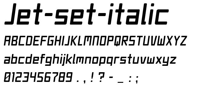 Jet Set Italic font