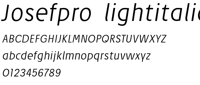 JosefPro-LightItalic font