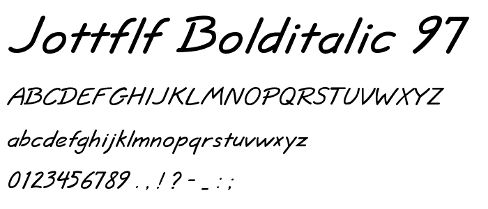 JottFLF-BoldItalic.97 font