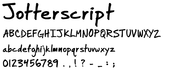 Jotterscript font