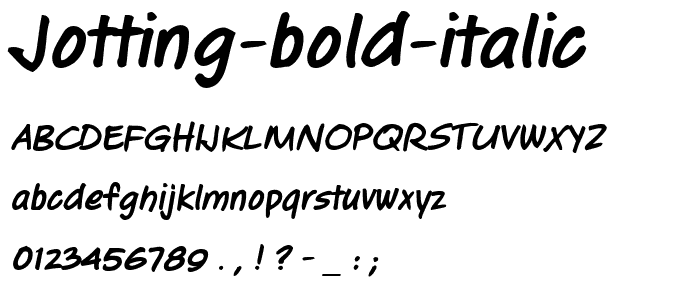 Jotting Bold Italic font