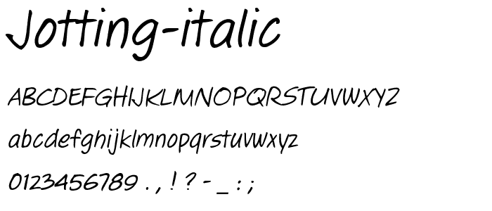 Jotting Italic font