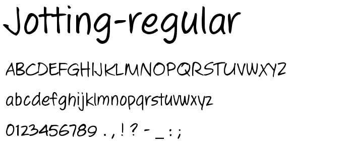 Jotting Regular font