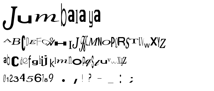 Jumbalaya font