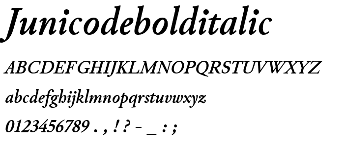 JunicodeBoldItalic font