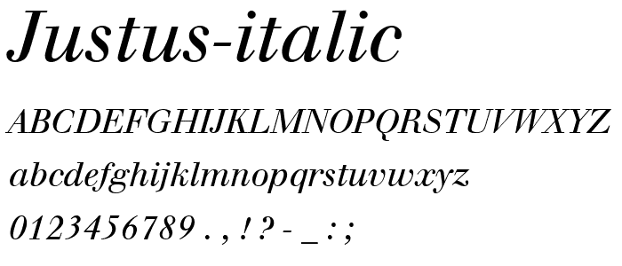 Justus Italic font