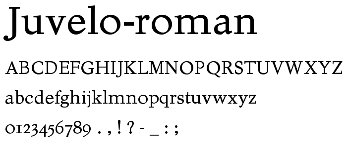 Juvelo Roman font