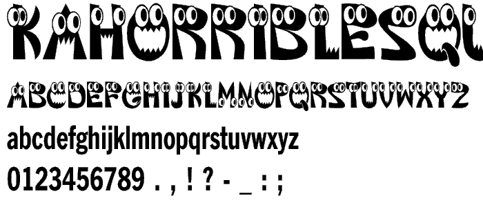 KAHorribleSquish font