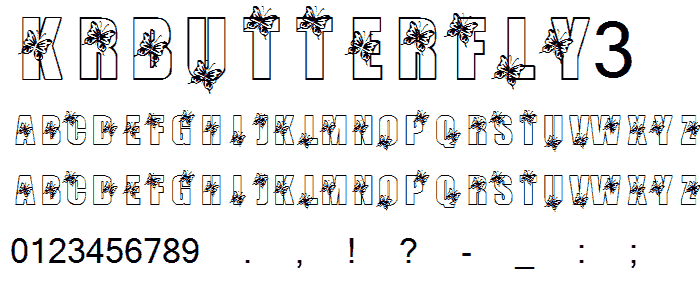 KR Butterfly 3 font