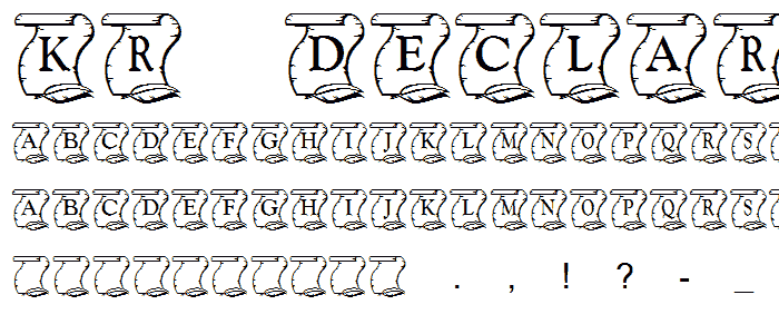 KR Declaration font