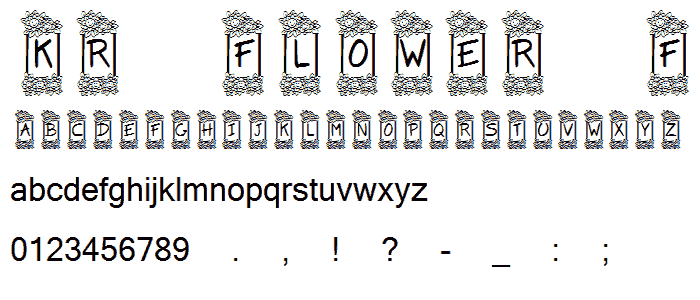 KR Flower Frame font