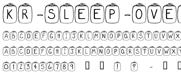 KR Sleep Over font