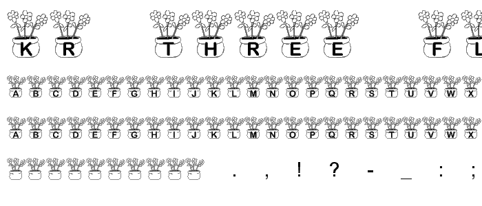 KR Three Flowers font