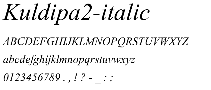 KULDIPA2 Italic font