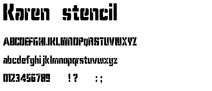 Karen Stencil font