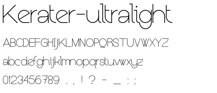 Kerater UltraLight font