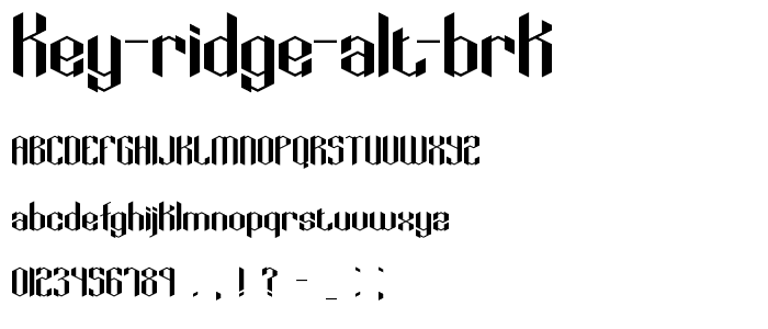 Key Ridge alt BRK font