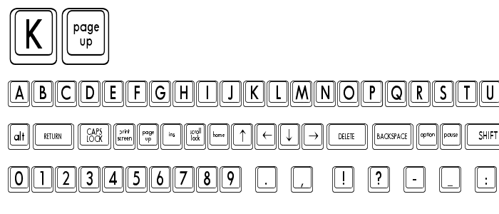 Keyboard KeysCn Condensed font