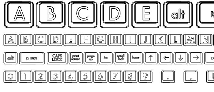 Keyboard KeysHo Hollow font