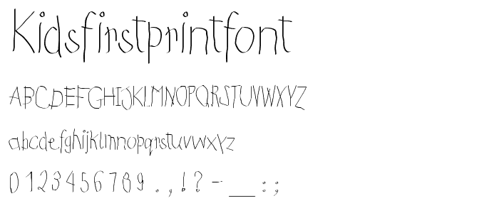 KidsFirstPrintFont police