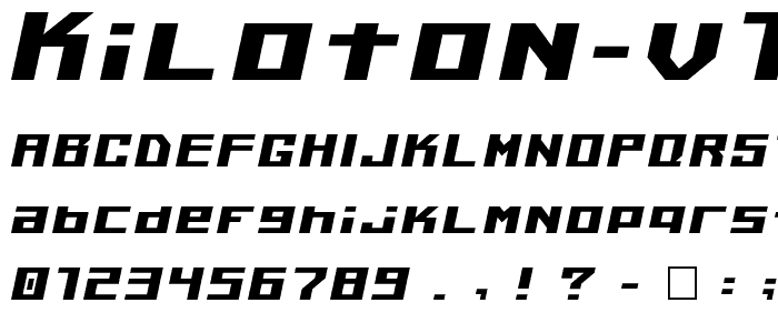 Kiloton v1 0 Italic font