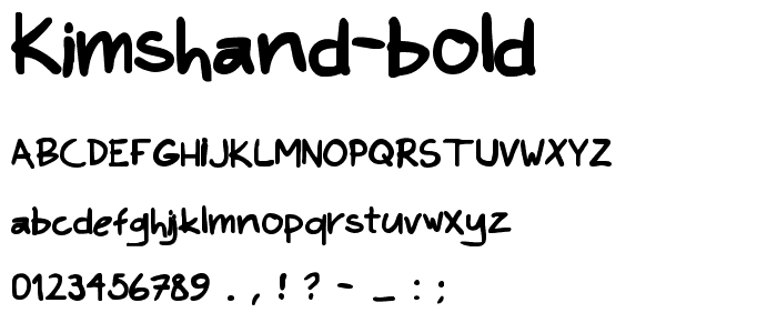 KimsHand-Bold font