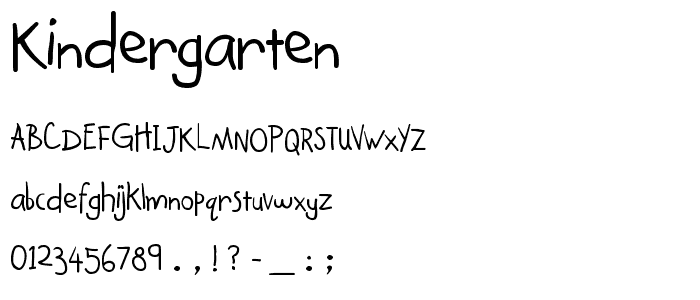 Kindergarten font