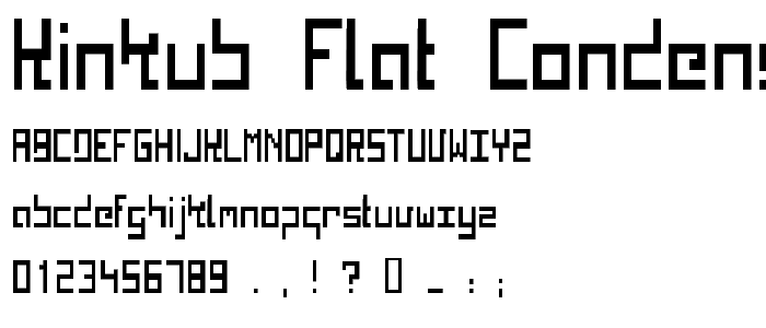 Kinkub flat Condensed font