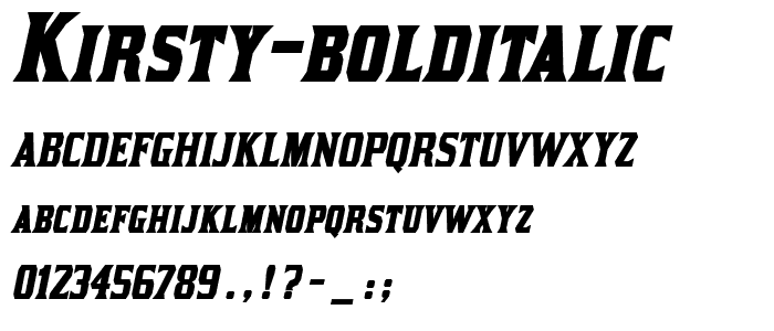 Kirsty-BoldItalic font