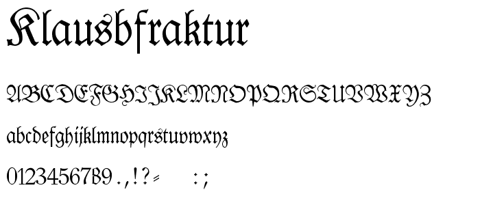 KlausBFraktur font