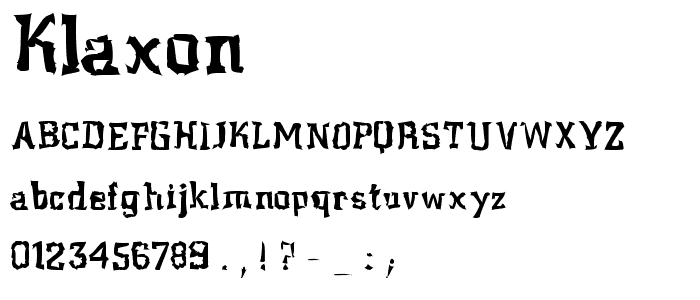 Klaxon font