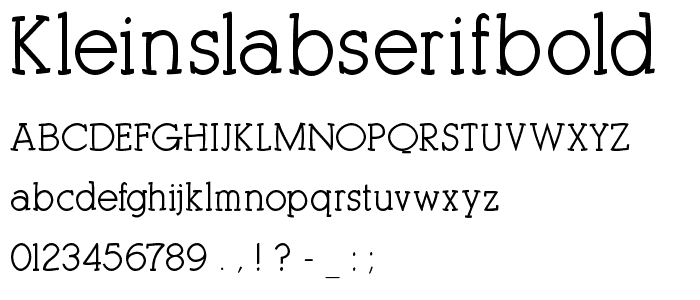 KleinSlabSerifBold font
