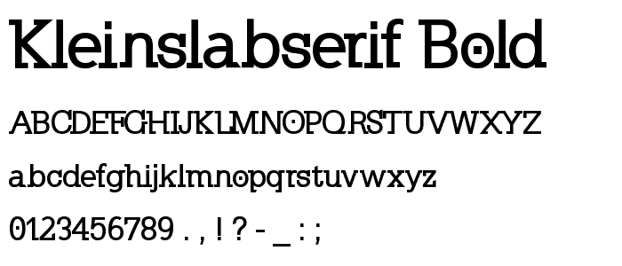 KleinSlabserif-Bold font