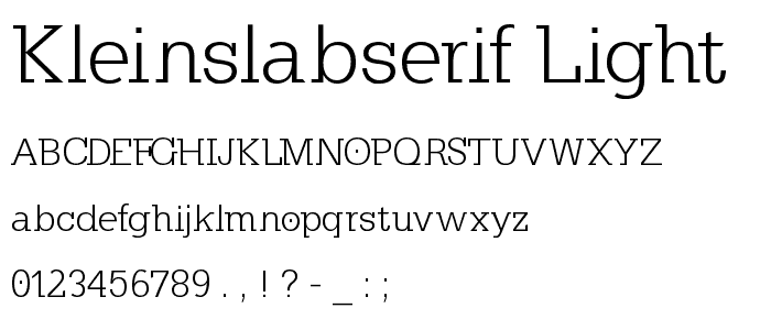 KleinSlabserif-Light font