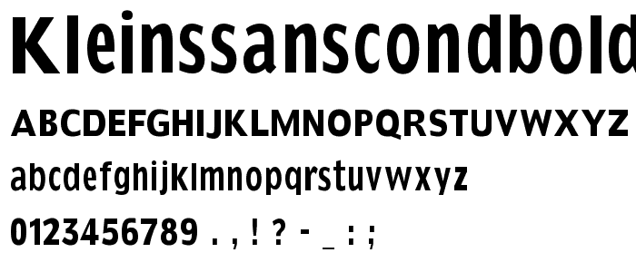 KleinsSansCondBold font