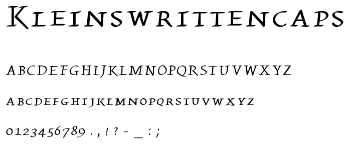 KleinsWrittenCaps font