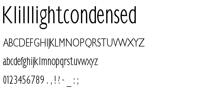 KlillLightCondensed font