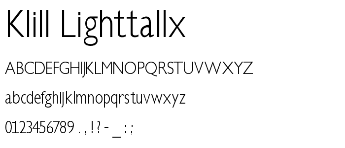 Klill-LightTallX font