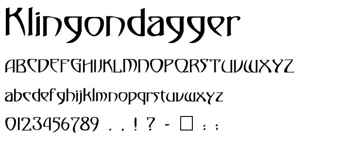 KlingonDagger font