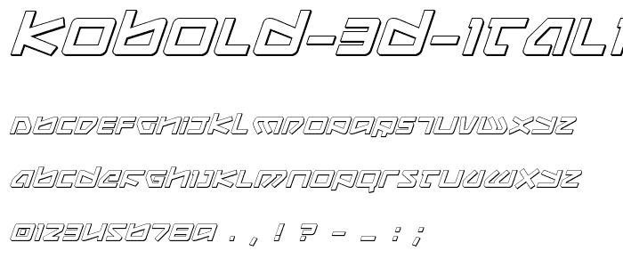 Kobold 3D Italic font