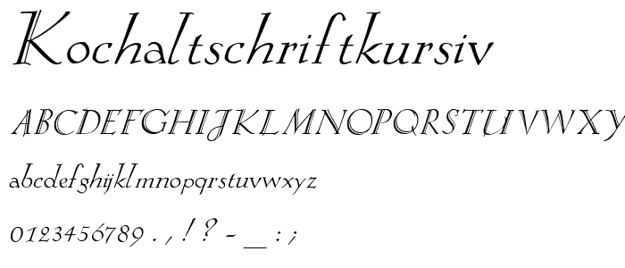 KochAltschriftKursiv font