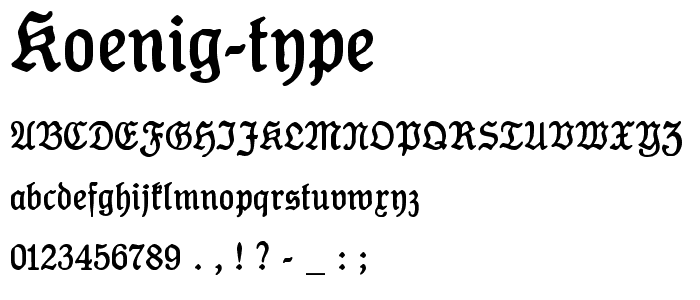 Koenig-Type font