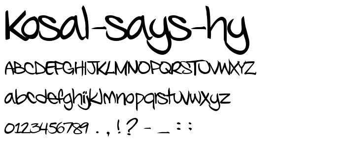 Kosal says hy font