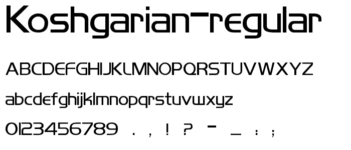 Koshgarian Regular font