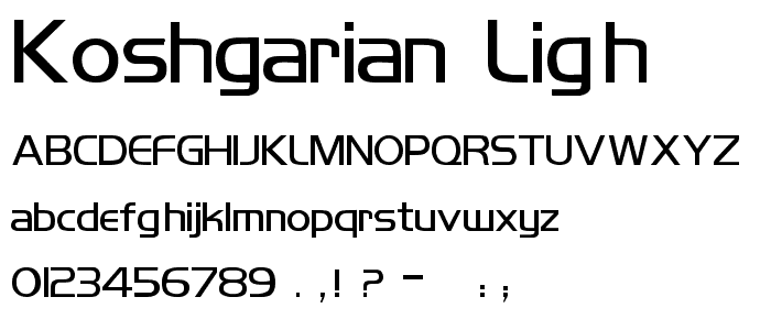 Koshgarian-Ligh font