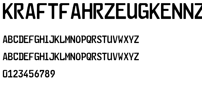 Kraftfahrzeugkennzeichen font