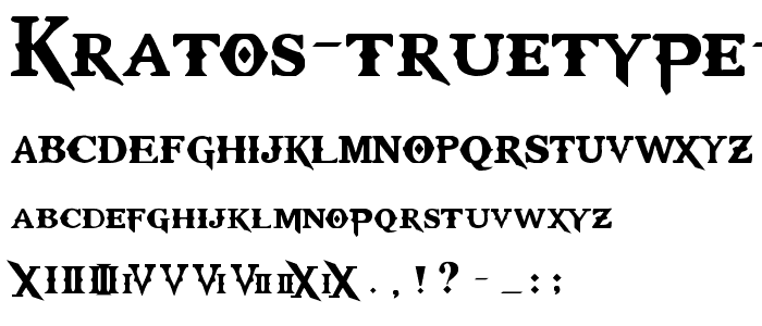 Kratos TrueType  GOD $ WAR font