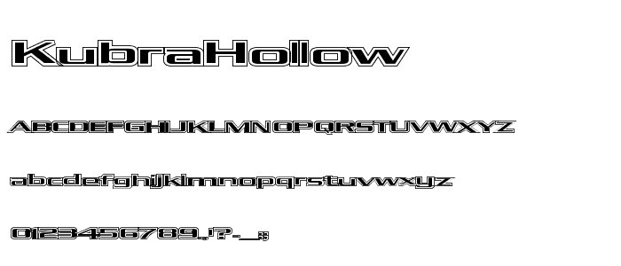 Kubra_Hollow font